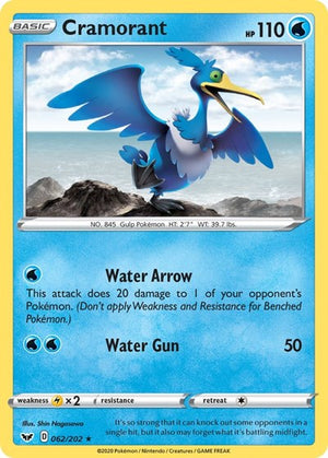 Pokemon TCG - SWSH01: Sword & Shield Base Set - Cramorant - 062/202
