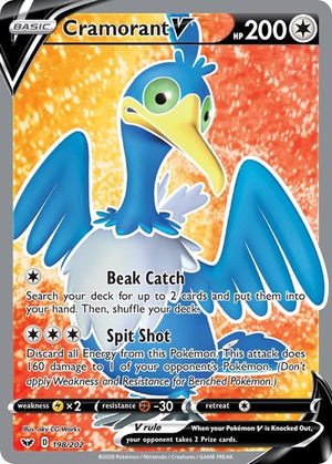 Pokemon TCG - SWSH01: Sword & Shield Base Set - Cramorant V - 198/202 - Holofoil