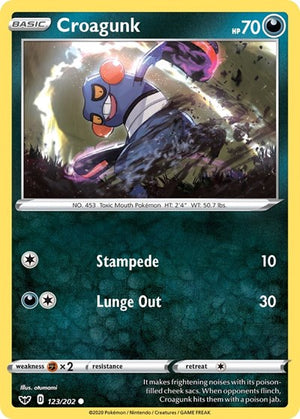 Pokemon TCG - SWSH01: Sword & Shield Base Set - Croagunk - 123/202