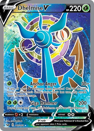 Pokemon TCG - SWSH01: Sword & Shield Base Set - Dhelmise V - 187/202 - Holofoil