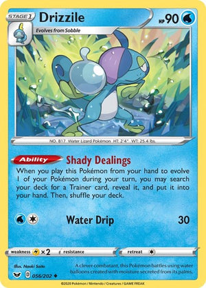 Pokemon TCG - SWSH01: Sword & Shield Base Set - Drizzile - 056/202 - Reverse Holofoil