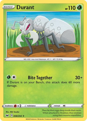 Pokemon TCG - SWSH01: Sword & Shield Base Set - Durant - 008/202