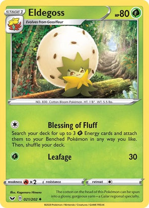 Pokemon TCG - SWSH01: Sword & Shield Base Set - Eldegoss - 021/202 - Reverse Holofoil
