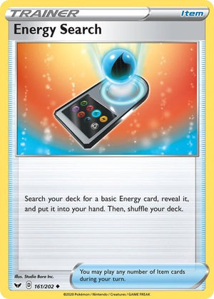 Pokemon TCG - SWSH01: Sword & Shield Base Set - Energy Search - 161/202
