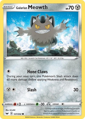 Pokemon TCG - SWSH01: Sword & Shield Base Set - Galarian Meowth - 127/202