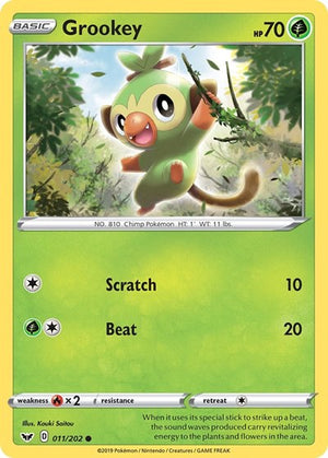 Pokemon TCG - SWSH01: Sword & Shield Base Set - Grookey - 011/202