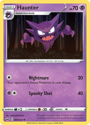 Pokemon TCG - SWSH01: Sword & Shield Base Set - Haunter - 084/202 - Reverse Holofoil