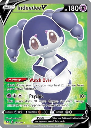 Pokemon TCG - SWSH01: Sword & Shield Base Set - Indeedee V - 192/202 - Holofoil