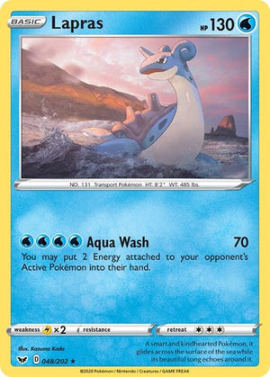 Pokemon TCG - SWSH01: Sword & Shield Base Set - Lapras - 048/202 - Reverse Holofoil