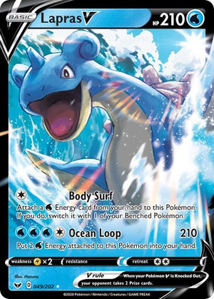 Pokemon TCG - SWSH01: Sword & Shield Base Set - Lapras V - 049/202 - Holofoil