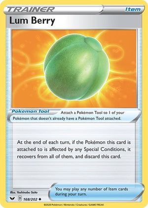 Pokemon TCG - SWSH01: Sword & Shield Base Set - Lum Berry - 168/202
