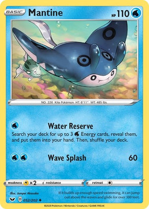 Pokemon TCG - SWSH01: Sword & Shield Base Set - Mantine - 052/202