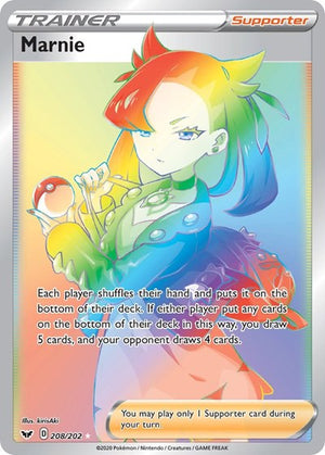 Pokemon TCG - SWSH01: Sword & Shield Base Set - Marnie - 208/202 - Holofoil