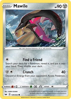 Pokemon TCG - SWSH01: Sword & Shield Base Set - Mawile - 129/202