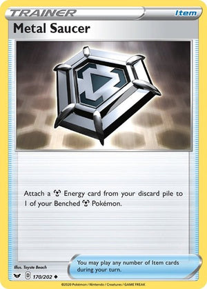 Pokemon TCG - SWSH01: Sword & Shield Base Set - Metal Saucer - 170/202 - Reverse Holofoil
