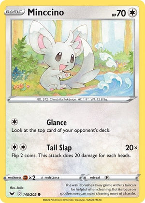 Pokemon TCG - SWSH01: Sword & Shield Base Set - Minccino - 145/202