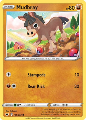 Pokemon TCG - SWSH01: Sword & Shield Base Set - Mudbray - 105/202