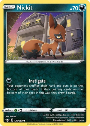 Pokemon TCG - SWSH01: Sword & Shield Base Set - Nickit - 125/202