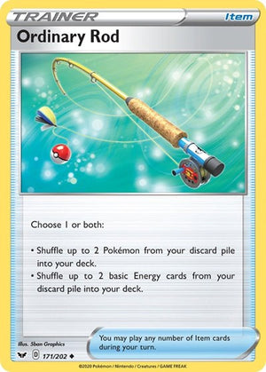Pokemon TCG - SWSH01: Sword & Shield Base Set - Ordinary Rod - 171/202 - Reverse Holofoil