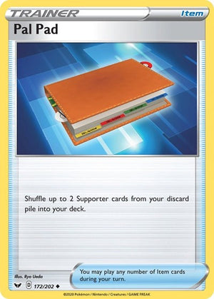 Pokemon TCG - SWSH01: Sword & Shield Base Set - Pal Pad - 172/202 - Reverse Holofoil