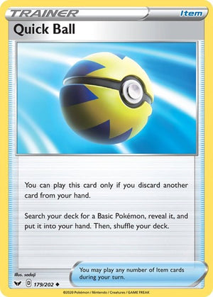 Pokemon TCG - SWSH01: Sword & Shield Base Set - Quick Ball - 179/202