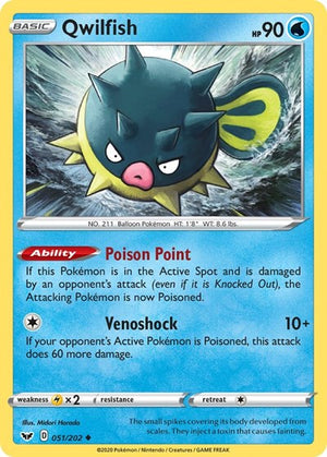 Pokemon TCG - SWSH01: Sword & Shield Base Set - Qwilfish - 051/202