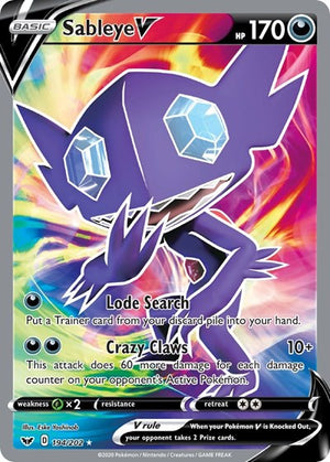 Pokemon TCG - SWSH01: Sword & Shield Base Set - Sableye V - 194/202 - Holofoil