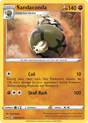 Pokemon TCG - SWSH01: Sword & Shield Base Set - Sandaconda - 109/202
