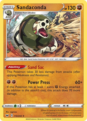 Pokemon TCG - SWSH01: Sword & Shield Base Set - Sandaconda - 110/202 - Holofoil