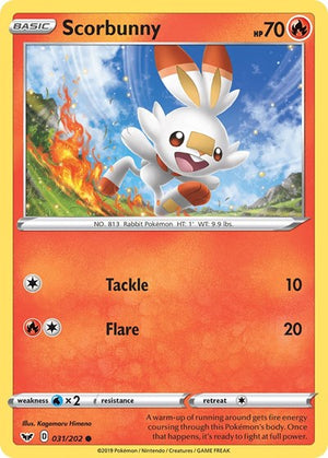Pokemon TCG - SWSH01: Sword & Shield Base Set - Scorbunny - 031/202