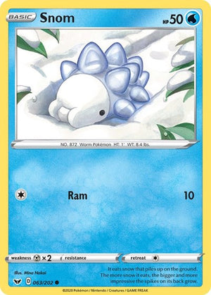 Pokemon TCG - SWSH01: Sword & Shield Base Set - Snom - 063/202 - Reverse Holofoil
