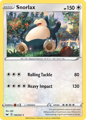 Pokemon TCG - SWSH01: Sword & Shield Base Set - Snorlax - 140/202