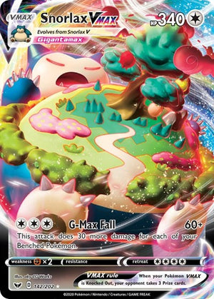 Pokemon TCG - SWSH01: Sword & Shield Base Set - Snorlax VMAX - 142/202 - Holofoil