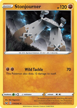 Pokemon TCG - SWSH01: Sword & Shield Base Set - Stonjourner - 114/202 - Reverse Holofoil
