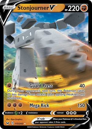 Pokemon TCG - SWSH01: Sword & Shield Base Set - Stonjourner V - 115/202 - Holofoil