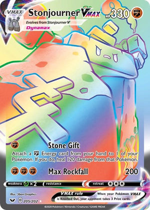 Pokemon TCG - SWSH01: Sword & Shield Base Set - Stonjourner VMAX - 205/202 - Holofoil
