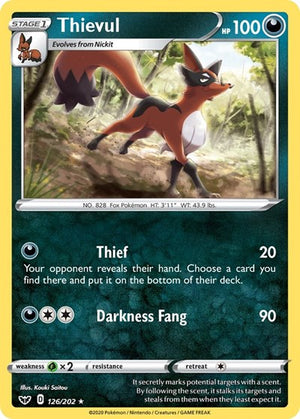 Pokemon TCG - SWSH01: Sword & Shield Base Set - Thievul - 126/202