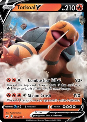 Pokemon TCG - SWSH01: Sword & Shield Base Set - Torkoal V - 024/202 - Holofoil