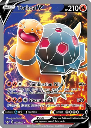 Pokemon TCG - SWSH01: Sword & Shield Base Set - Torkoal V - 188/202 - Holofoil