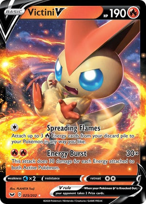 Pokemon TCG - SWSH01: Sword & Shield Base Set - Victini V - 025/202 - Holofoil