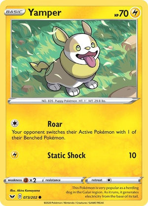 Pokemon TCG - SWSH01: Sword & Shield Base Set - Yamper - 073/202