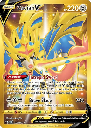 Pokemon TCG - SWSH01: Sword & Shield Base Set - Zacian V - 211/202 - Holofoil