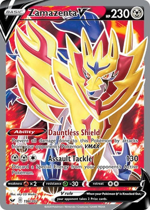 Pokemon TCG - SWSH01: Sword & Shield Base Set - Zamazenta V - 196/202 - Holofoil