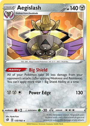 Pokemon TCG - SWSH02: Rebel Clash - Aegislash - 135/192