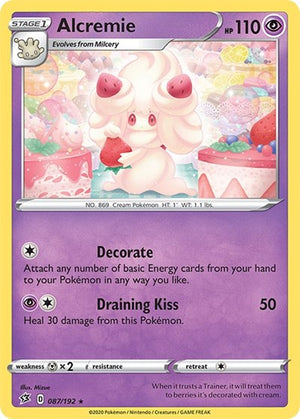 Pokemon TCG - SWSH02: Rebel Clash - Alcremie - 087/192 - Reverse Holofoil