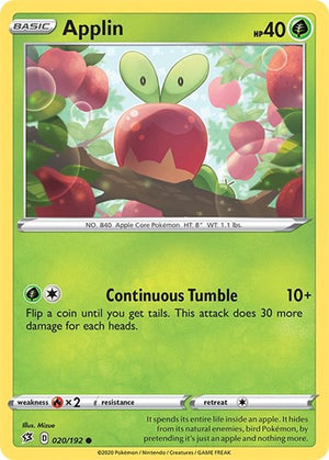 Pokemon TCG - SWSH02: Rebel Clash - Applin - 020/192 - Reverse Holofoil
