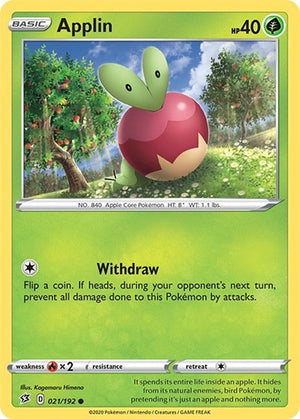 Pokemon TCG - SWSH02: Rebel Clash - Applin - 021/192 - Reverse Holofoil