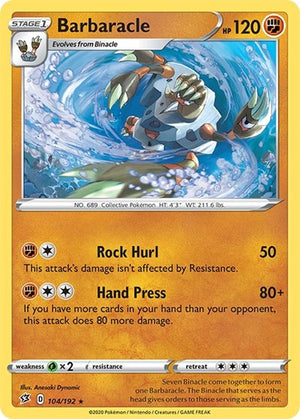Pokemon TCG - SWSH02: Rebel Clash - Barbaracle - 104/192 - Reverse Holofoil
