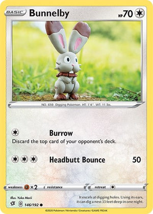 Pokemon TCG - SWSH02: Rebel Clash - Bunnelby - 146/192 - Reverse Holofoil