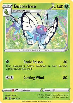 Pokemon TCG - SWSH02: Rebel Clash - Butterfree - 003/192 - Reverse Holofoil